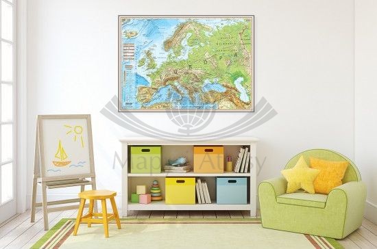 Europa 1:4 500 000. Mapa fizyczna w wersji do wpinania wydawnictwa Eko-Graf. Przykład aranżacji 1