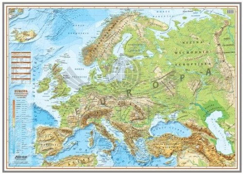 Europa 1:4 500 000. Mapa fizyczna w wersji magnetycznej wydawnictwa Eko-Graf