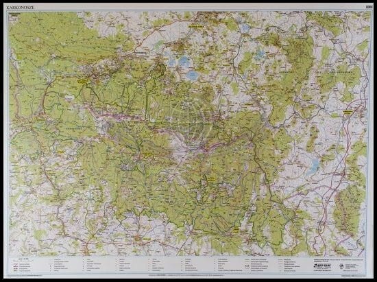 Karkonosze Polskie i Czeskie, Rudawy Janowickie. Mapa turystyczna w ramie drewnianej