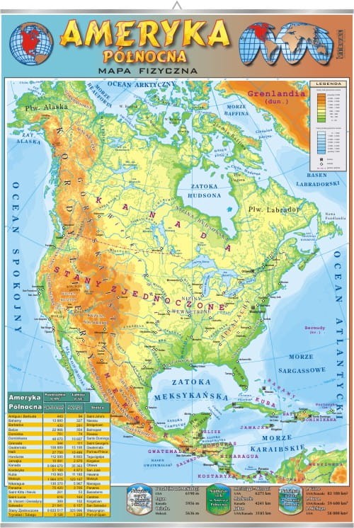 Ameryka Południowa - mapa fizyczna. Plansza edukacyjna.jpg