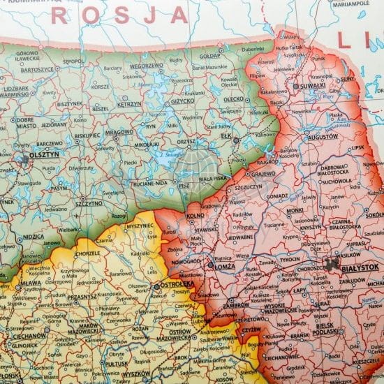 Polska 1:1 800 000. Mapa administracyjna w wersji magnetycznej. Fragment 3
