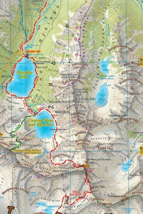 Tatry 1:22 500. Laminowana mapa turystyczna wydawnictwa Galileos. Fragment 1