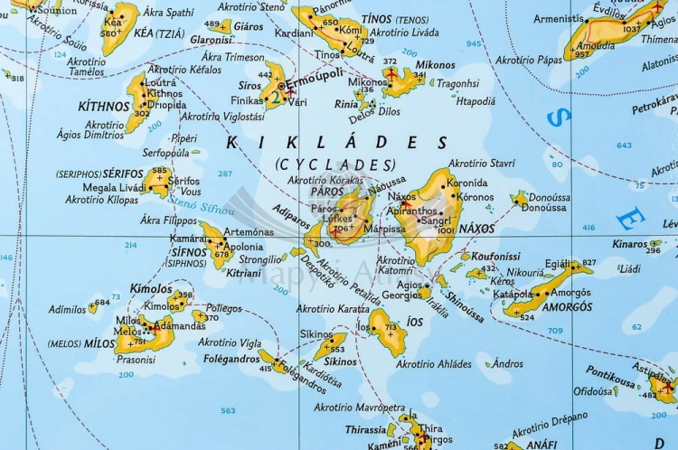 Grecja 1:1 491 000. Mapa ścienna wydawnictwa National Geographic. Fragment 4