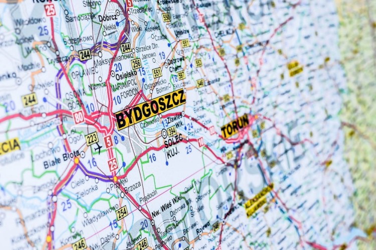 Polska 1:350 000. Mapa ścienna administracyjno-drogowa w wersji do wpinania. Fragment 7