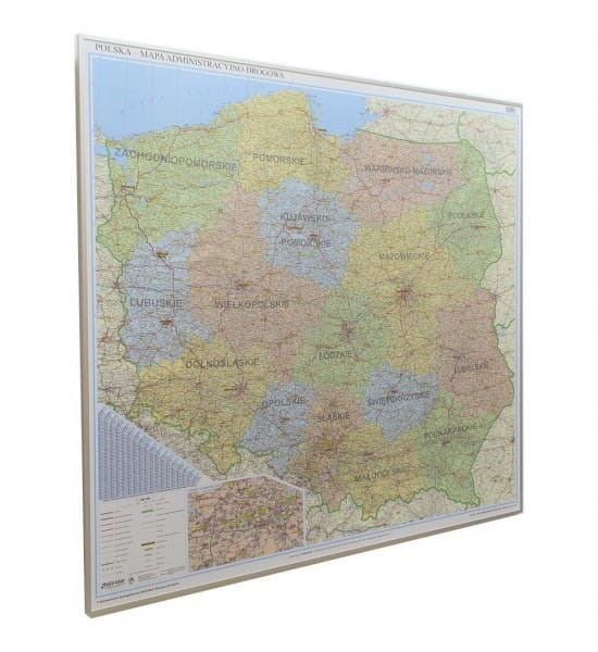 Polska 1:350 000. Mapa ścienna administracyjno-drogowa w wersji magnetycznej