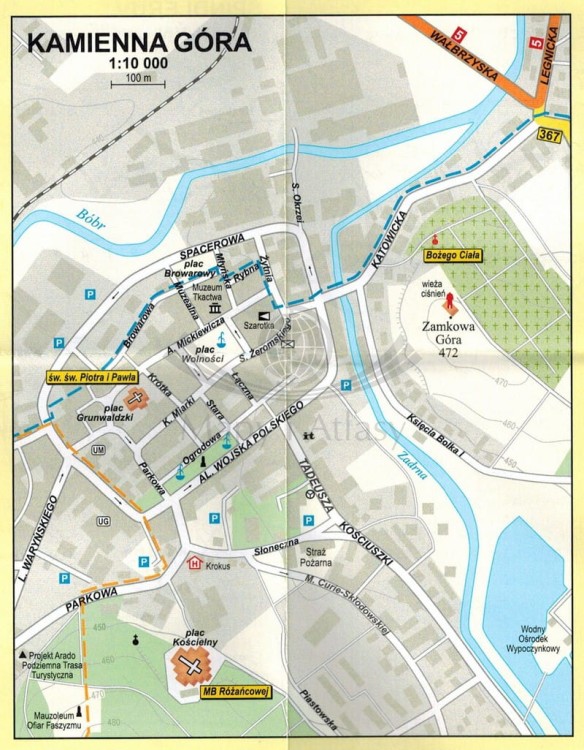 Karkonosze i Rudawy Janowickie 1:50 000. Mapa turystyczna w ramie drewnianej. Fragment - plan miasta