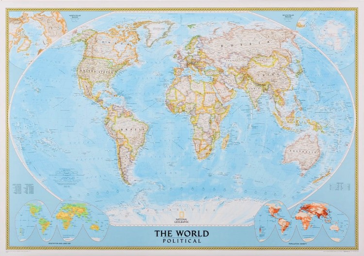 Świat 1:15 267 000. Mapa ścienna w formie murala. Wydawnictwo: National Geographic