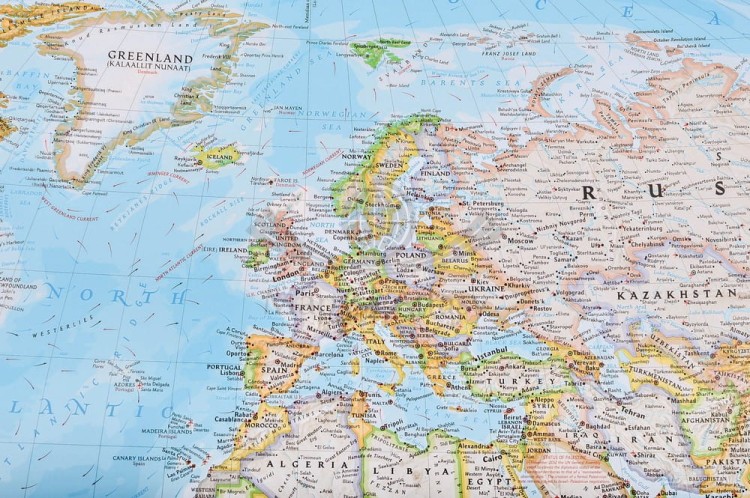 Świat 1:15 267 000. Mapa ścienna w formie murala. Wydawnictwo: National Geographic. Fragment 4