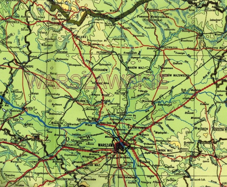 Polska mapa fizyczna 1:1 250 000. Reedycja. Lwów 1939 r. Fragment 1