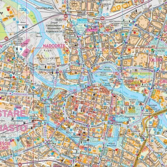 Wrocław 1:15 000. Arkusz, mapa ścienna wydawnictwa Eko-Graf. Fragment 1