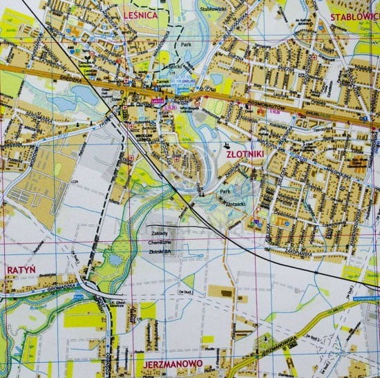 Wrocław 1:18 500. Arkusz, mapa ścienna wydawnictwa Eko-Graf. Fragment 4
