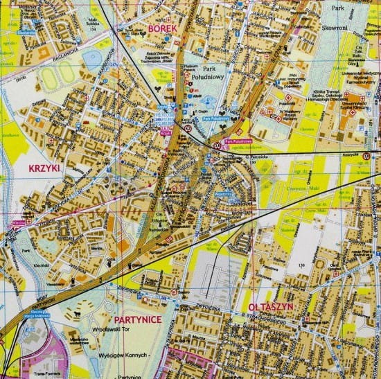 Wrocław 1:18 500. Arkusz, mapa ścienna wydawnictwa Eko-Graf. Fragment 7