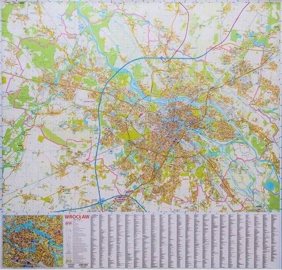 Wrocław 1:18 500. Arkusz, mapa ścienna wydawnictwa Eko-Graf