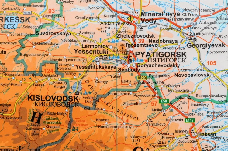 Kaukaz 1:1 000 000. Gruzja, Armenia, Azerbejdżan. Mapa ścienna fizyczno-drogowa. Fragment 7