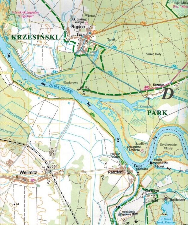 Gmina Gubin 1:60 000. Mapa turystyczna wydawnictwa Sygnatura. Fragment 2