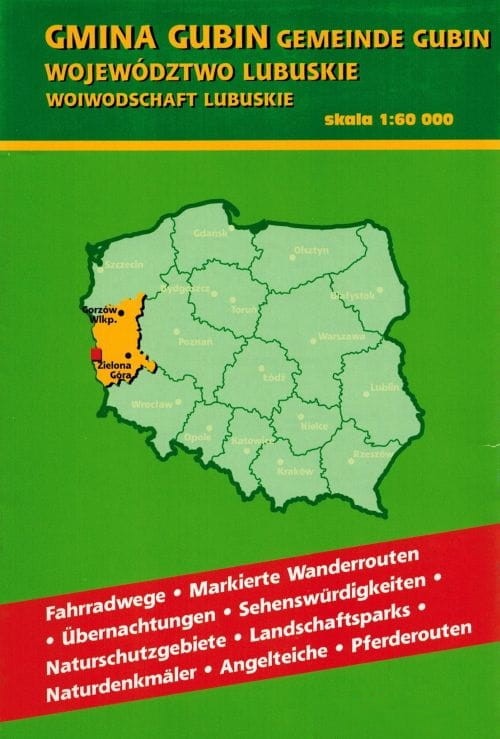 Gmina Gubin 1:60 000. Mapa turystyczna wydawnictwa Sygnatura. Okładka tył