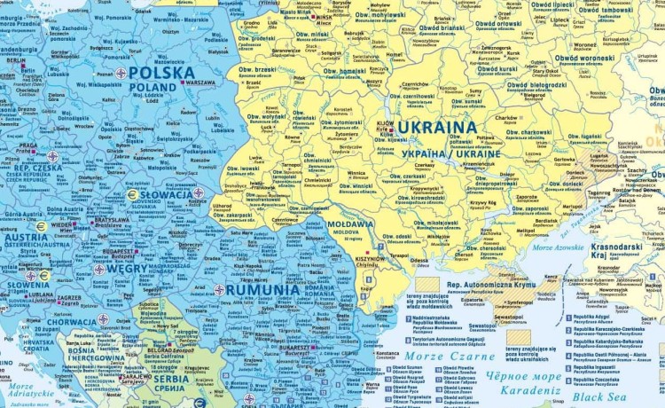 Unia Europejska 1:4 700 000. Mapa ścienna polityczno-administracyjno. Fragment 2