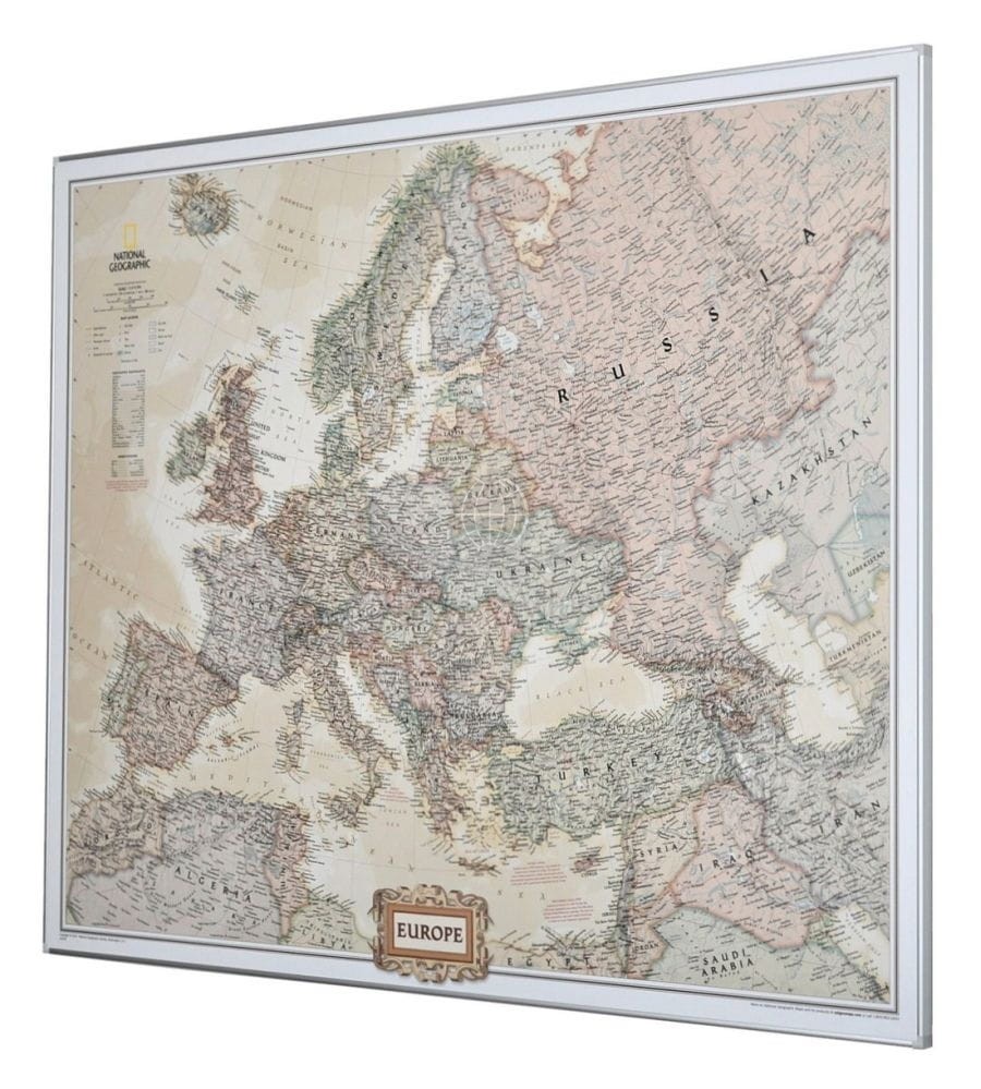 Europa 1:5 419 000. Mapa ekskluzywna do wpinania. Rama alu SLIM
