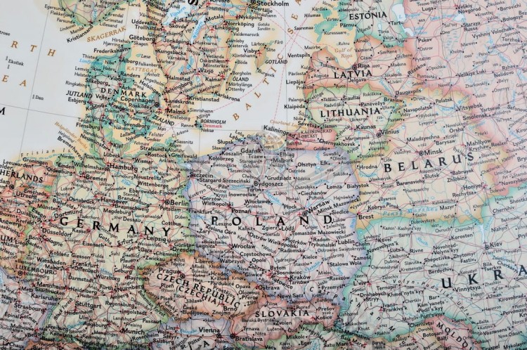 Europa 1:5 419 000. Mapa ekskluzywna do wpinania. Rama alu SLIM. Fragment 4