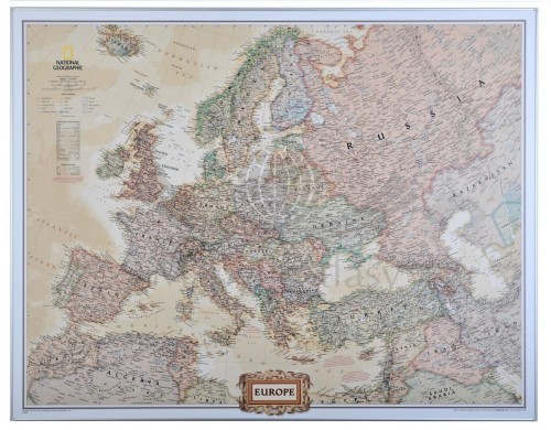 Europa 1:5 419 000. Mapa ekskluzywna magnetyczna. Rama alu SLIM