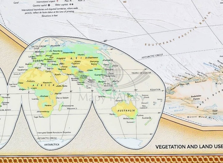 Świat 1:29 772 000. Mapa polityczna, ekskluzywna. Wersja do wpinania. Wydawnictwo: National Geographic. Fragment 8