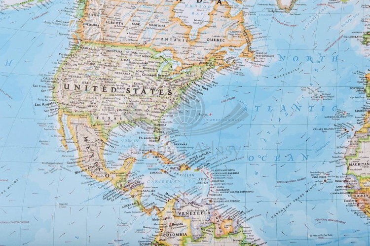 Świat 1:19 663 000. Mapa polityczna w wersji do wpinania. Wydawnictwo: National Geographic. Fragment 3
