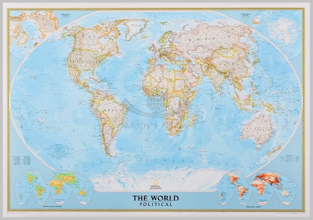 Świat 1:37 213 000. Mapa polityczna. Wersja do wpinania. National Geographic