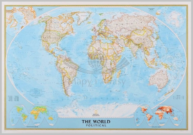 Świat 1:37 213 000. Mapa polityczna. Wersja do wpinania. Wydawnictwo: National Geographic