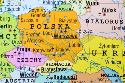 Świat 1:20 000 000. Mapa ścienna polityczna w formie naklejki. Fragment 1