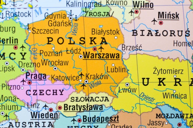 Świat 1:20 000 000. Mapa ścienna polityczna w formie naklejki. Fragment 1