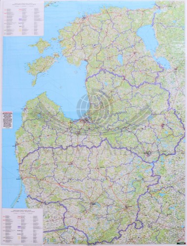 Kraje bałtyckie 1:400 000 / Litwa, Łotwa, Estonia. Mapa ścienna drogowa