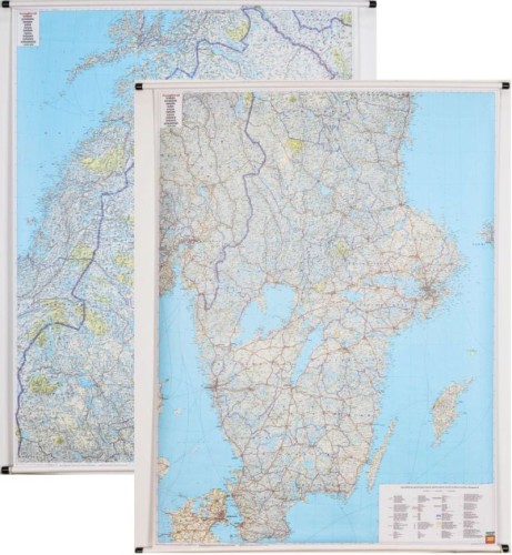 Szwecja 1:600 000. Dwustronna mapa ścienna drogowa wydawnictwa Freytag & Berndt