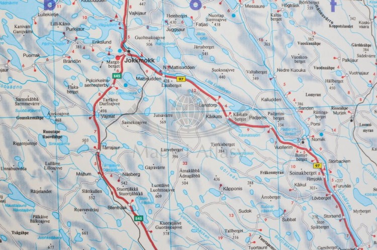 Szwecja 1:600 000. Dwustronna mapa ścienna drogowa wydawnictwa Freytag & Berndt. Fragment 2