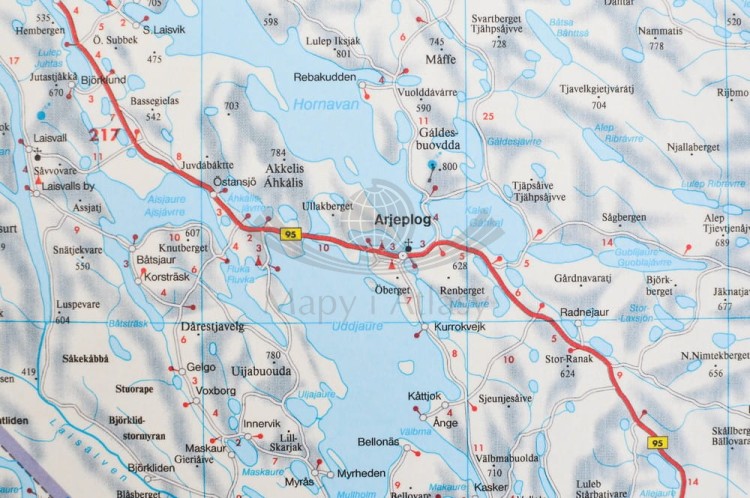 Szwecja 1:600 000. Dwustronna mapa ścienna drogowa wydawnictwa Freytag & Berndt. Fragment 3