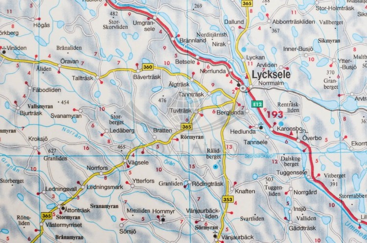 Szwecja 1:600 000. Dwustronna mapa ścienna drogowa wydawnictwa Freytag & Berndt. Fragment 4