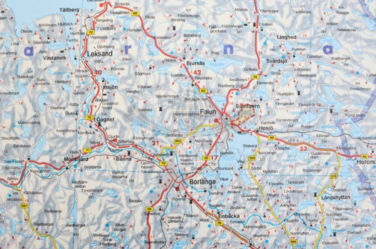 Szwecja 1:600 000. Dwustronna mapa ścienna drogowa wydawnictwa Freytag & Berndt. Fragment 5