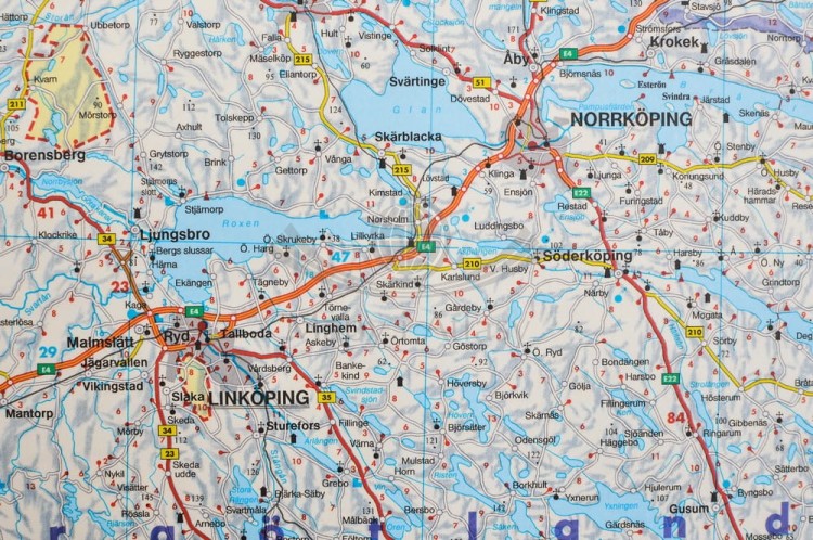 Szwecja 1:600 000. Dwustronna mapa ścienna drogowa wydawnictwa Freytag & Berndt. Fragment 9