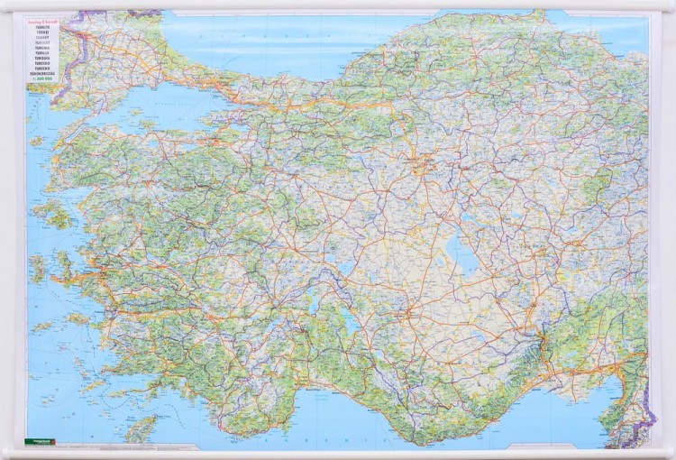 Turcja 1:800 000. Dwustronna mapa ścienna drogowa. Strona pierwsza