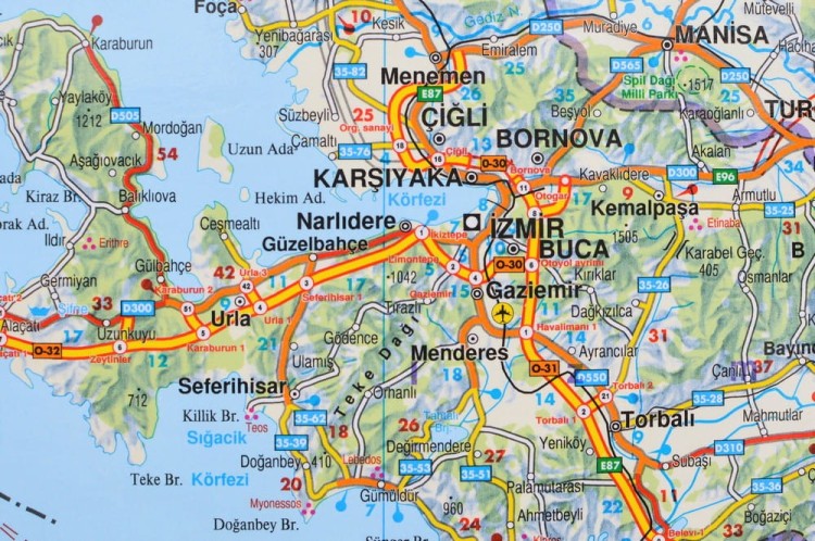 Turcja 1:800 000. Dwustronna mapa ścienna drogowa. Fragment 2