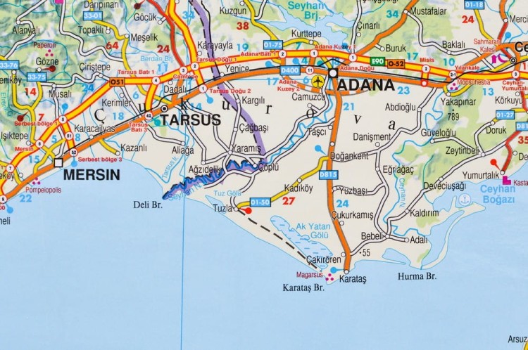 Turcja 1:800 000. Dwustronna mapa ścienna drogowa. Fragment 6