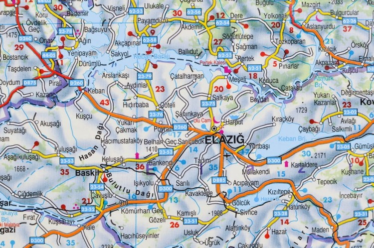 Turcja 1:800 000. Dwustronna mapa ścienna drogowa. Fragment 8
