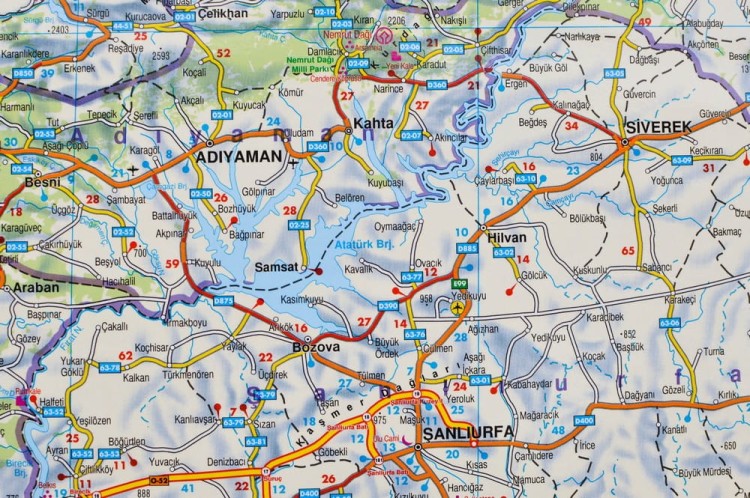 Turcja 1:800 000. Dwustronna mapa ścienna drogowa. Fragment 10