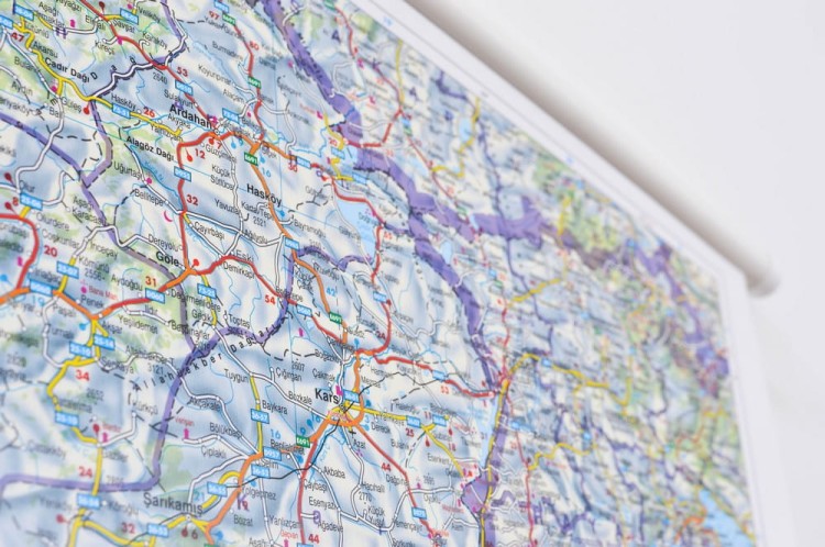 Turcja 1:800 000. Dwustronna mapa ścienna drogowa. Fragment 12