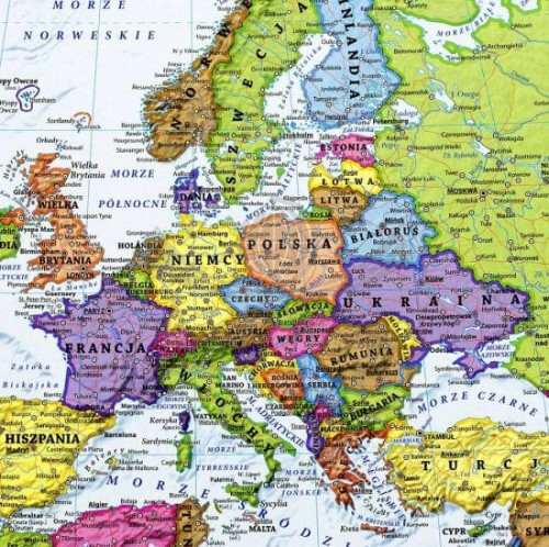 Świat. Naklejka XL, mapa ścienna polityczna. Fragment 1