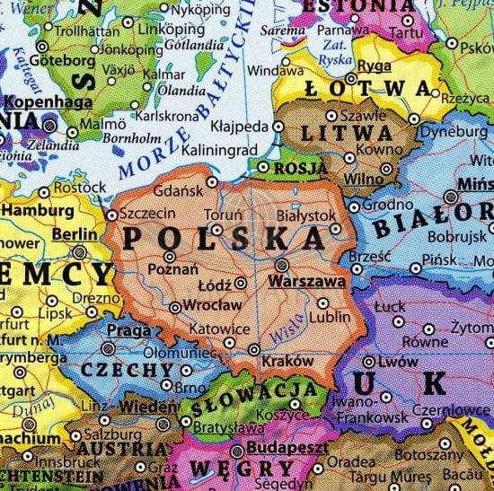 Świat. Naklejka XL, mapa ścienna polityczna. Fragment 6