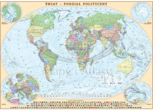 Świat. Naklejka XXL, mapa ścienna polityczna