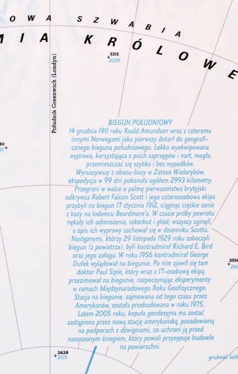Antarktyda 1:3 400 000. Mapa ścienna fizyczna. Drewniane półwałki. Fragment 5