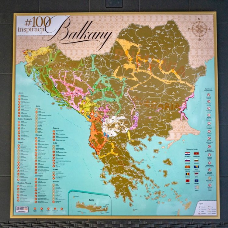 Bałkany. Mapa zdrapka. Przykład oprawy