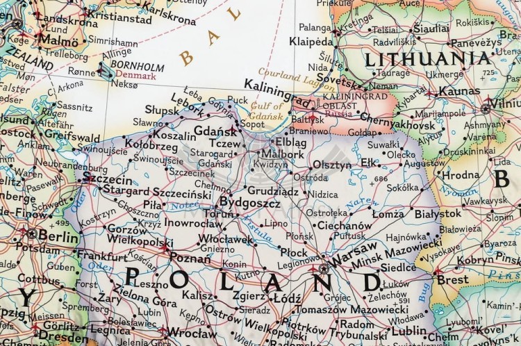 Europa 1:5 419 000. Mapa ścienna ekskluzywna. Laminat matowy. Wydawnictwo: National Geographic. Fragment 3
