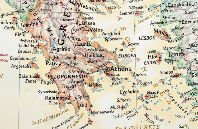 Europa 1:5 419 000. Mapa ścienna ekskluzywna. Laminat matowy. Wydawnictwo: National Geographic. Fragment 7